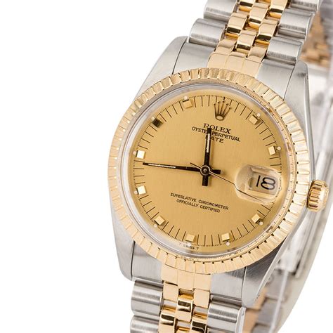 Rolex Date 15053 Champagne Dial, Mens Model 